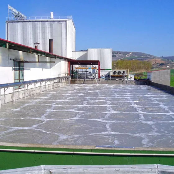 EDAR para una fábrica de quesos en Palencia, 280m³/día. Consistentes en pretratamiento, biológico y separación de grasas mediante flotación. Deshidratación de fangos mediante filtro prensa.